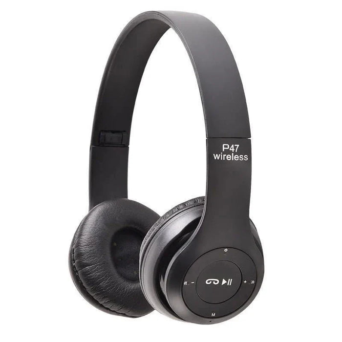 Auriculares Bluetooth inalámbricos de diadema, negros