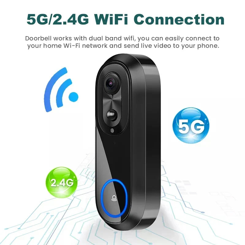 Slimme Wi-Fi-deurbel met 1080p-camera