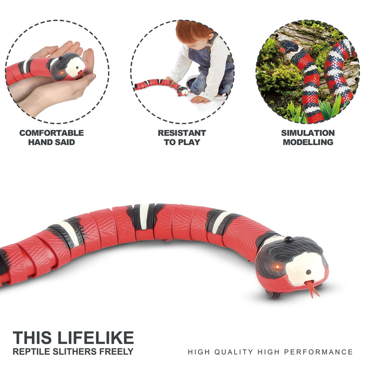 Automatic sensor snake toy for pets