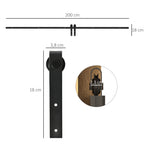 200 cm carbon steel sliding barn door rail