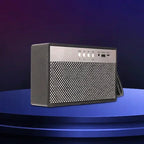 Portable Bluetooth Speaker With Retro Lychee Pattern (Black)-3