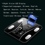 Black smart Bluetooth body fat scale