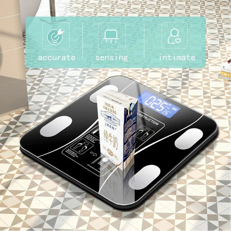 Black smart Bluetooth body fat scale