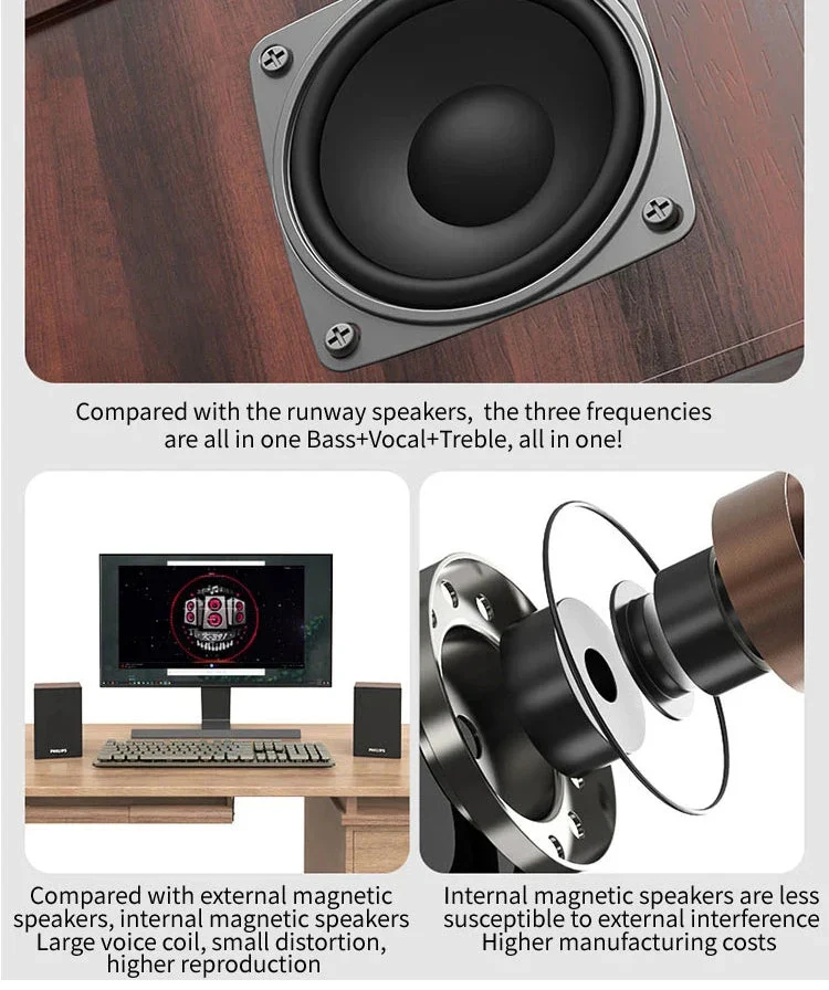 Brown Bluetooth speaker with wood finish