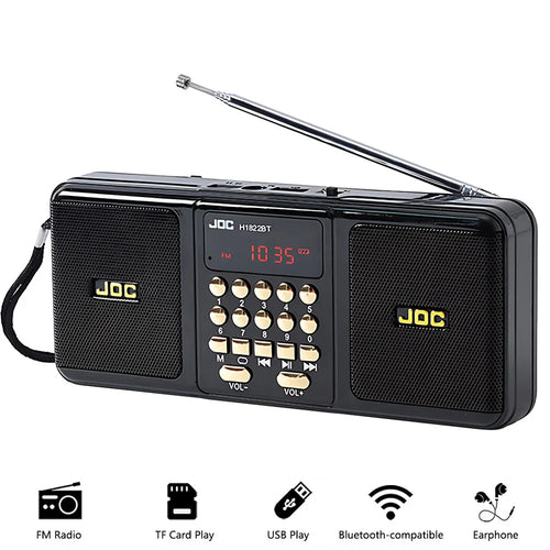 Draagbare luidspreker met Bluetooth en FM-radio, zwart