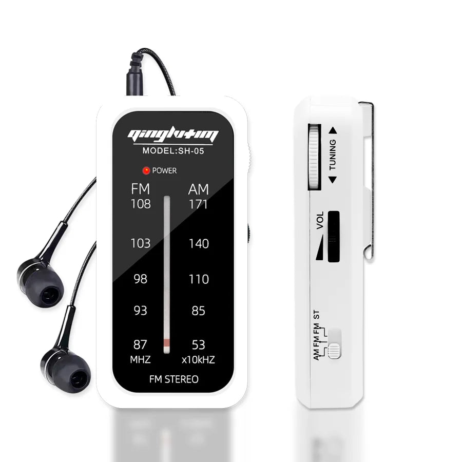 Compacte draagbare multibandradio, wit