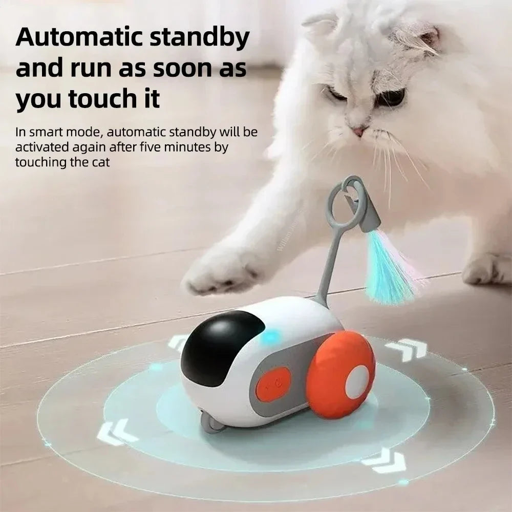 Voiture-jouet intelligente pour chats avec télécommande