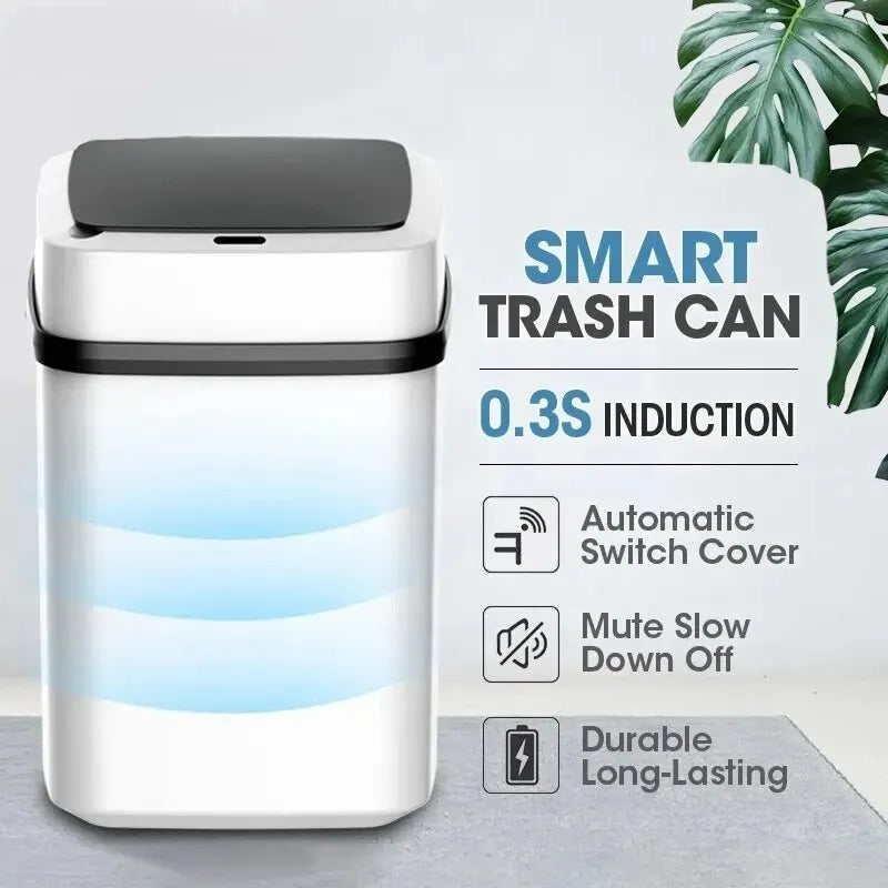 Poubelle de cuisine intelligente à ouverture tactile, 13 litres