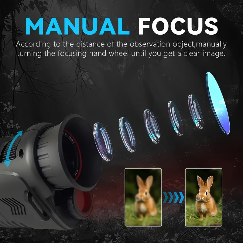 Infraroodmonoculaire kijker met 10× digitale zoom en ledlicht