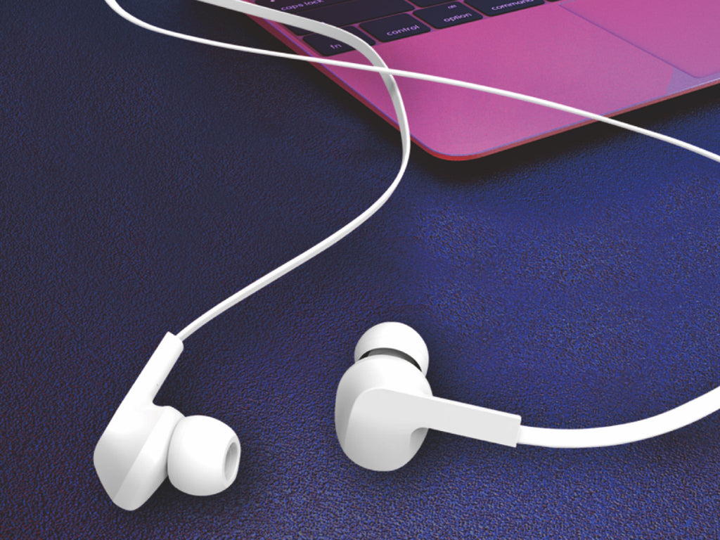 Techancy Auricular Com Fios Branco TD8022 , Microfone Integrado, 3,5 Mm, Compatível Com Smartphones E Tablets-1