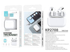Écouteurs Techancy TWS KP2708 Bluetooth 5.3 blancs, jusqu'à 5 h de lecture