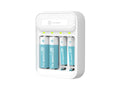 Chargeur de piles Techancy MM5420 à 4 emplacements AA/AAA Ni-MH de 1,2 V avec LED, blanc