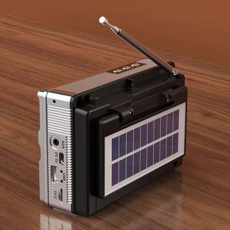 Radio portable multifonction FM/AM/Bluetooth/solaire
